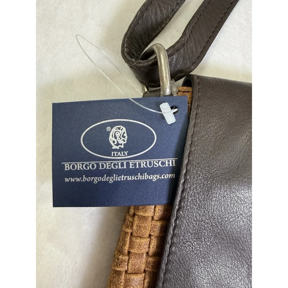 Borgo Degli Etruschi woven leather handbag.